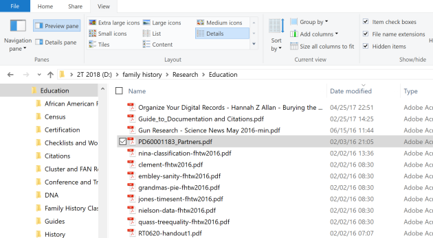 Windows File Explorer - renaming files to organize them.